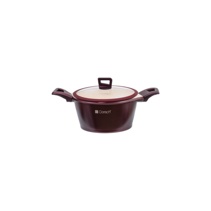 20cm Casserole (2.1L) - Non-Stick Ceramic Coated with Flat Silicone Rimmed Lid & Heat-Resistant Handles<br>